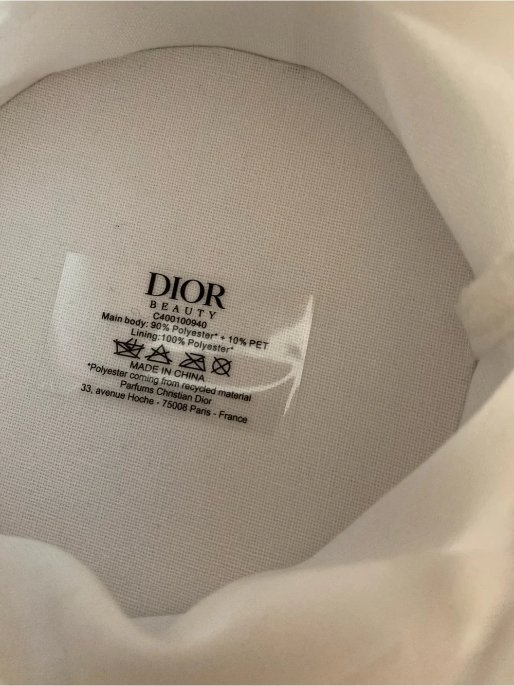 Authentic Christian Dior Parfums Gold Woven Round Jewelry Travel Pouch